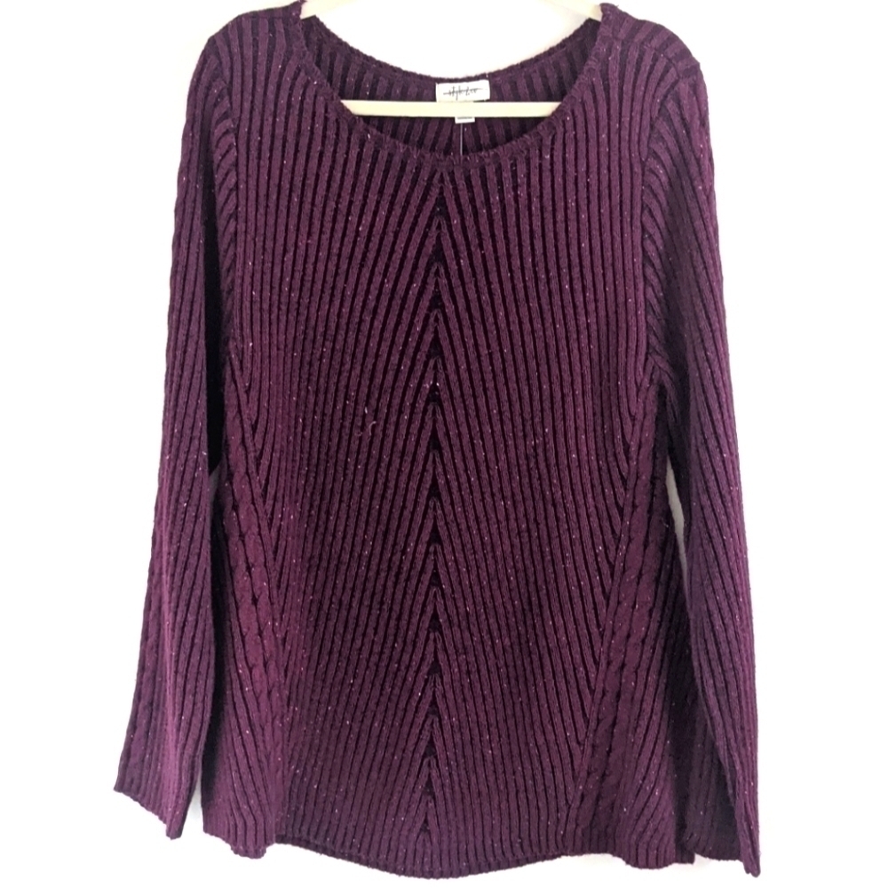 STYLE & Co Maroon Chunky Tunic Sweater XXL